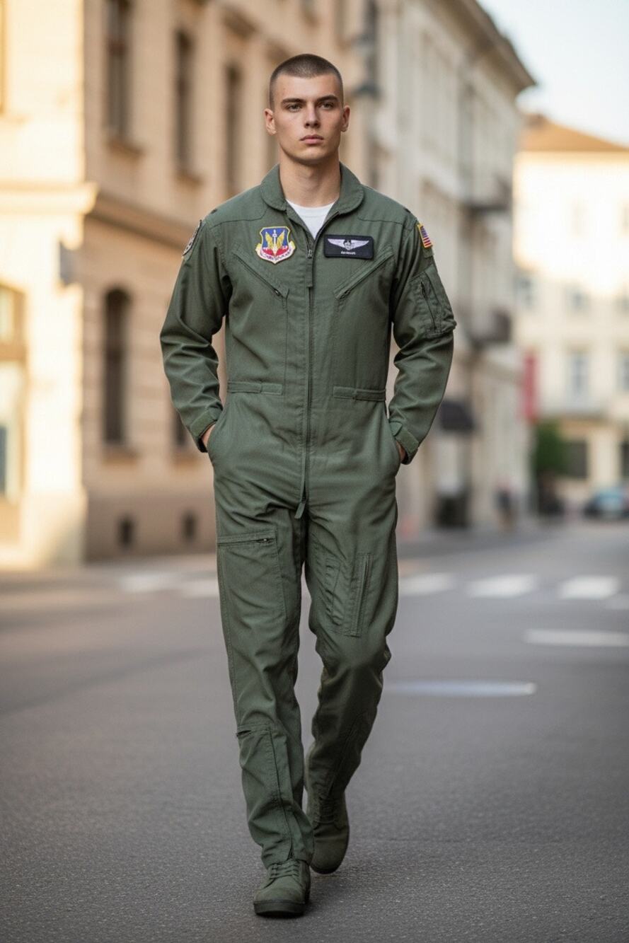 USAF Aramid Flight Coveralls 42L Military Green Flame Resistant